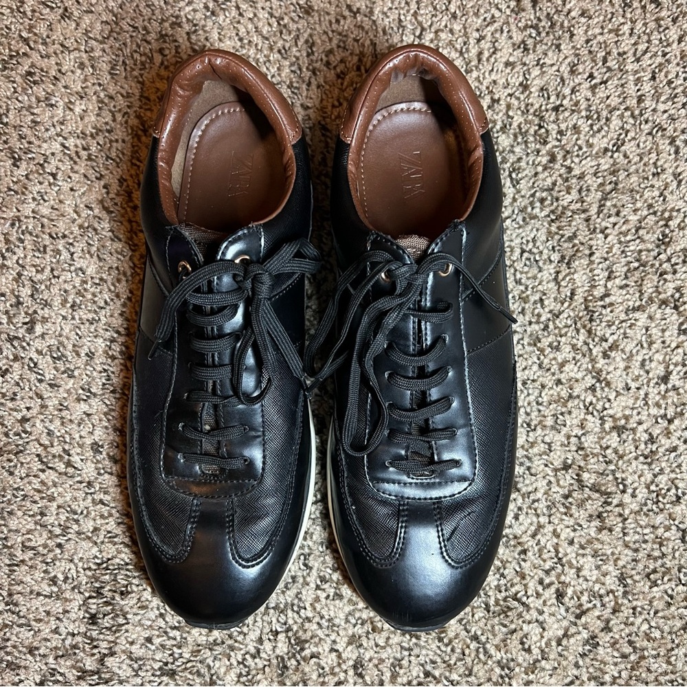 Zara Low Tops Men’s Black/Brown Casual Shoes